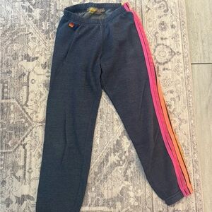 Aviator Nation 5 Stripe Sweatpants (Navy Blue) - ALMOST PERFECT CONDITION